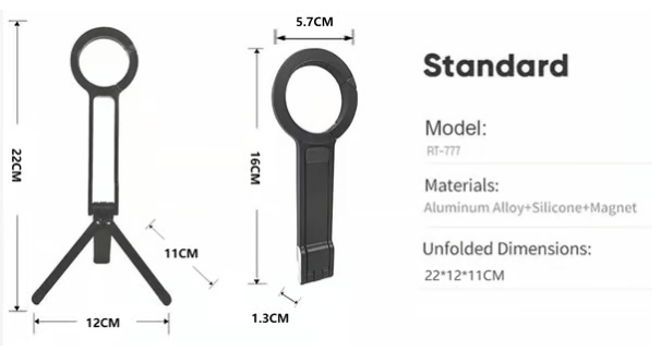 Cilifer®Magnetic Phone Tripod for Phone.  Portable Phone Holder Mini Tripod(Ring-Single-sided magnetic)