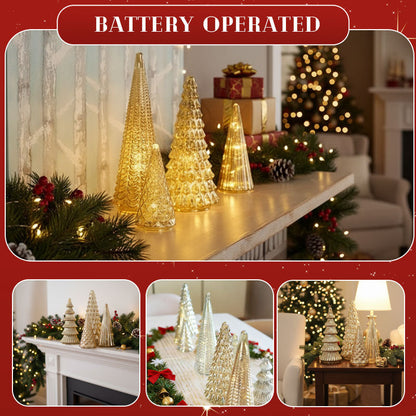 ✨ Sparkling Christmas – 5-piece crystal glass moon set with lights✨M1