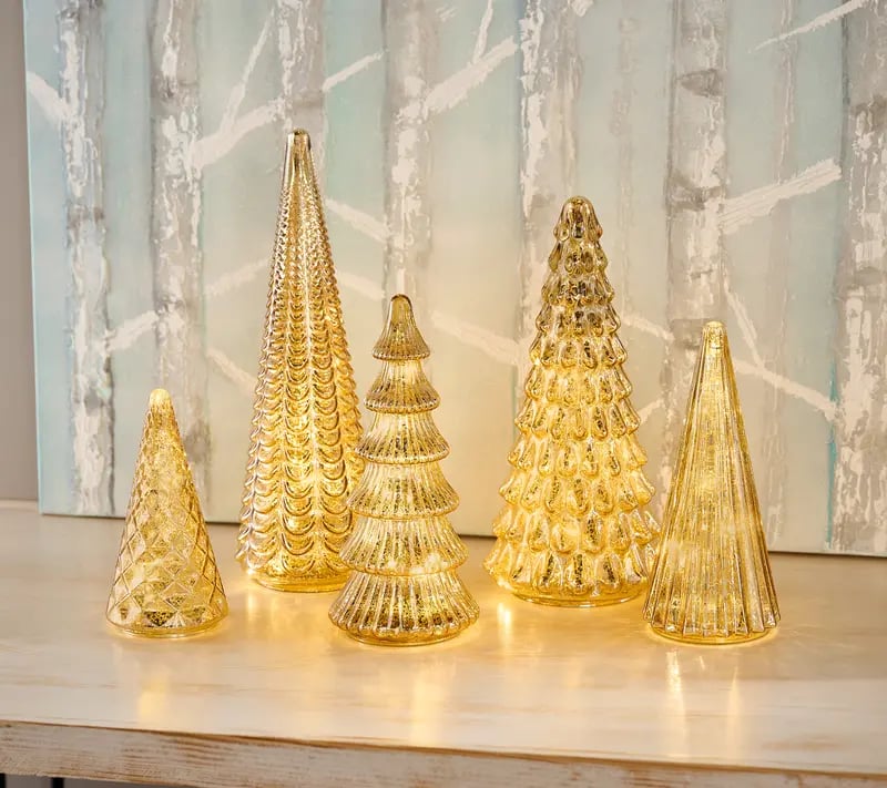 ✨ Sparkling Christmas – 5-piece crystal glass moon set with lights✨M1