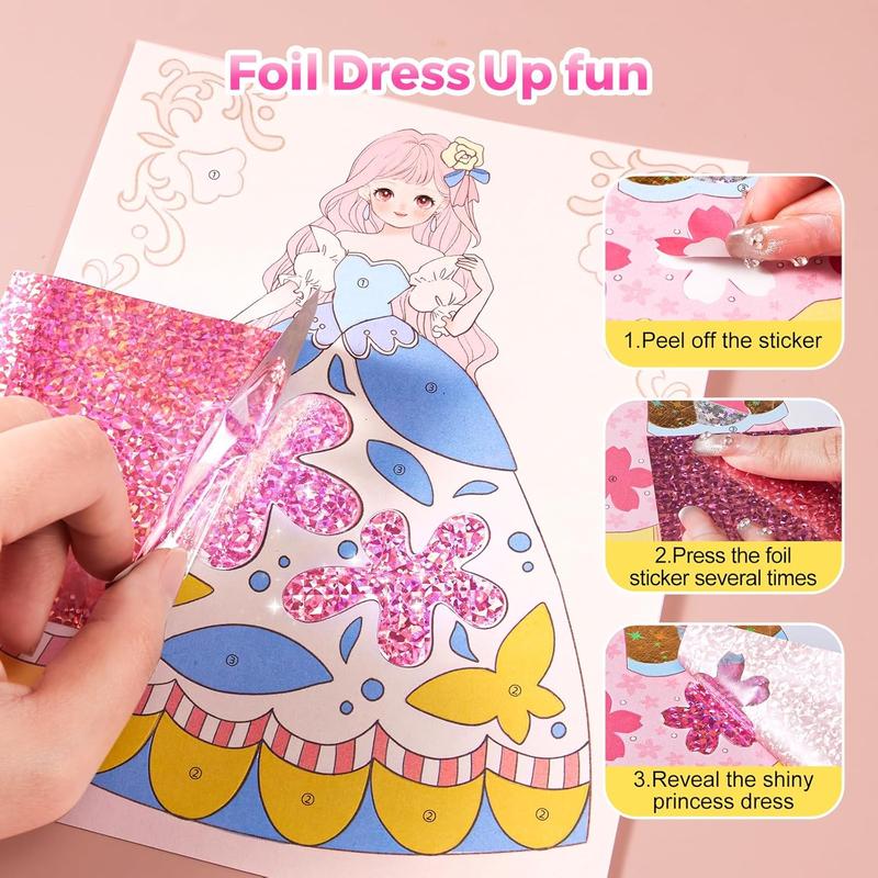 🎨 Special Diamond Painting & PrincessBook Makeup Craft Kits Foil Art Books 🎨🎁Set Playon Paper,LUCKYSONG® Art Educational Toys Crafts Kit for GirlHandcraft Back to School🌈M3
