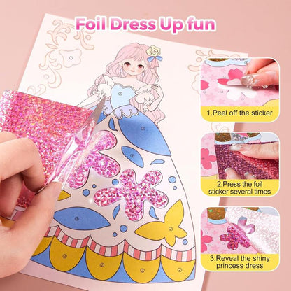 🎨 Special Diamond Painting & PrincessBook Makeup Craft Kits Foil Art Books 🎨🎁Set Playon Paper,LUCKYSONG® Art Educational Toys Crafts Kit for GirlHandcraft Back to School🌈M3