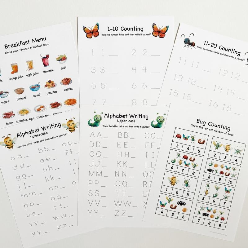 🔥Last Day 50% OFF-Personalized Kindergarten Morning Menu | 24 Reusable Cardstock Pages |LUCKYSONG® Custom Name & Address, Alphabet, Numbers & More!