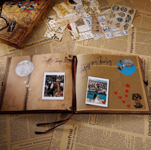 Cilifer® 📅Hardcover & Durability Line-📚 Our Adventure Book Scrapbook -❤️Retro Style Letter Cover. Perfect for Travel & Memories