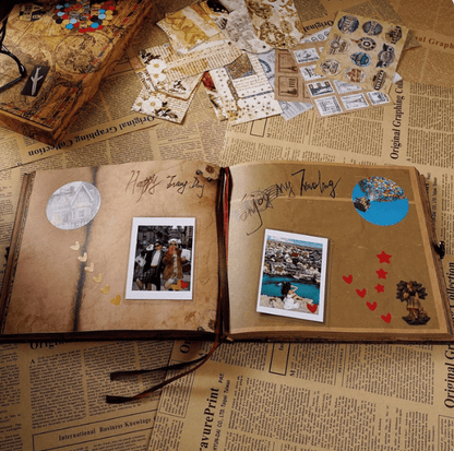 Cilifer® 📅Hardcover & Durability Line-📚 Our Adventure Book Scrapbook -❤️Retro Style Letter Cover. Perfect for Travel & Memories