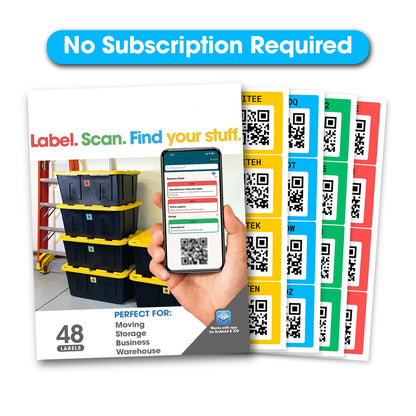 Cilifer® Original Color-Coded Scannable QR Labels (48 Pack)