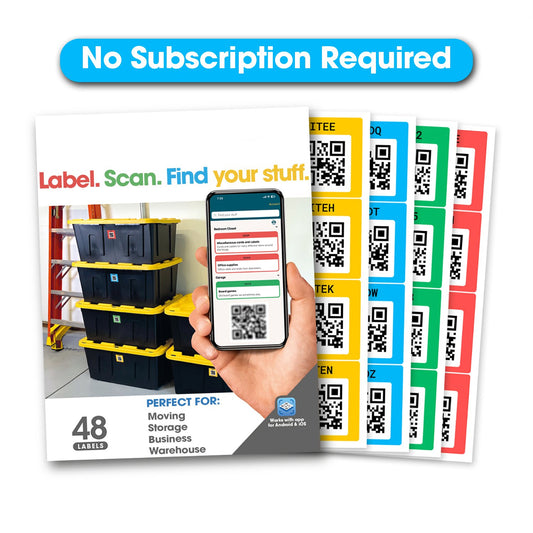 Cilifer® Original Color-Coded Scannable QR Labels (48 Pack)