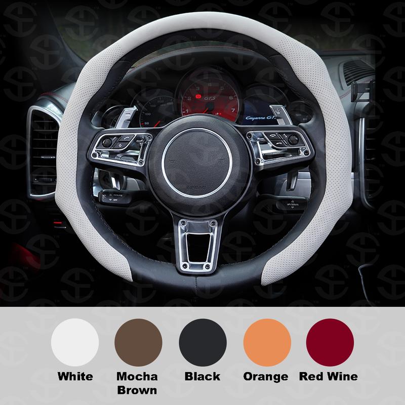 🚗 Leather Car Steering Wheel Cover -Quick Turn Non-Slip Breathable Ultra-CZTICLE®Thin Coverfor Four Seasons Car Accessories-Versatile🚗M1