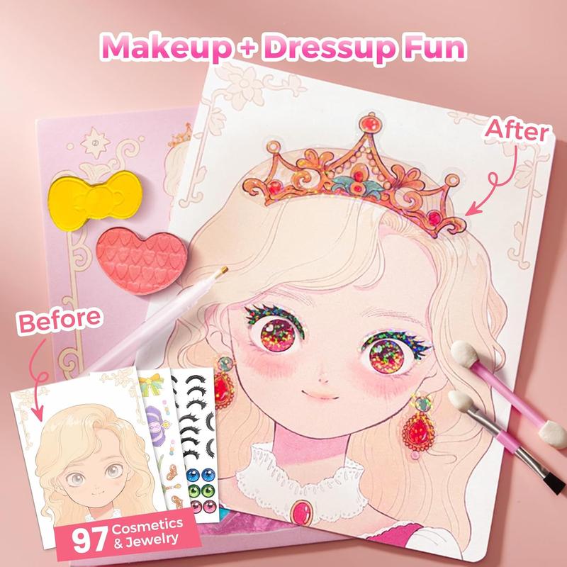 🎨 Special Diamond Painting & PrincessBook Makeup Craft Kits Foil Art Books 🎨🎁Set Playon Paper,LUCKYSONG® Art Educational Toys Crafts Kit for GirlHandcraft Back to School🌈M3