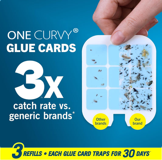 One® Plug-In Fly Trap – No Mess (Device + 5 Glue Cards) M1