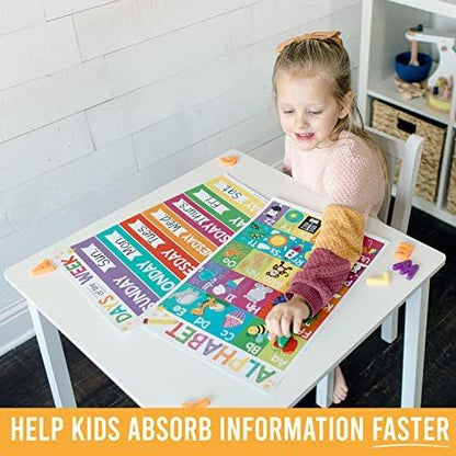 📚🌈Colorful Educational Posters |Wise Mom's Choice😉 LUCKYSONG® Set of 16Classroom Supplies Charts Kindergarten LearningLaminated💞Mother's love📚back to school🎒M5