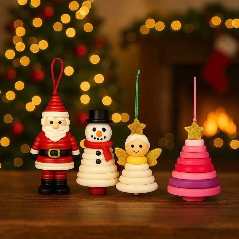 ☃️ DIY Button Snowman Ornament Kit-Button Santa Claus🎄-Elf🧚Angel👼decorate pendant Christmas tree✨M5