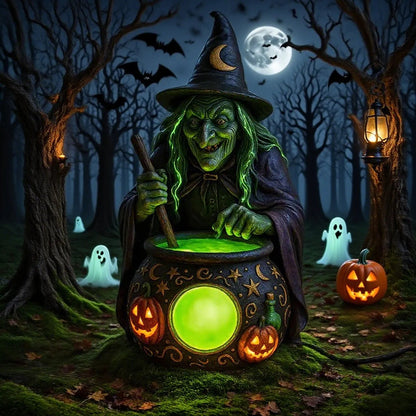 🏆Flash Sale⚡ 50K+ SOLD! 🧙‍♀️Halloween Witch Cauldron Lamp🎃M1