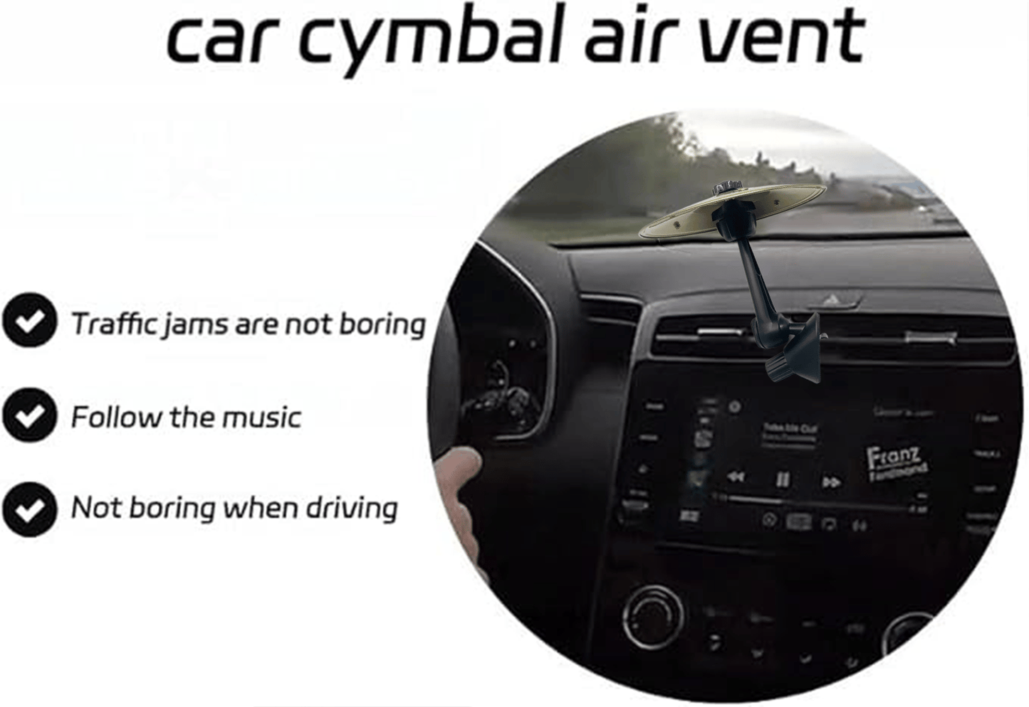 🎶 Make Your Driving More Fun  - Car Crash Cymbal Easy Installation And Rugged For Car Vent Outlet Make Your Driving More Fun Universal Automotive Interior Accessories Car Crash Cymbal Air Vent 🚗M4