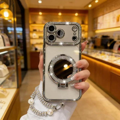 Cilifer® ✨💎Sparkling Diamond Women's Phone Case with Mirror & Stand for iPhone 12/13/14/15/16/17 Pro Max.17Air.14/15/16 Plus💖