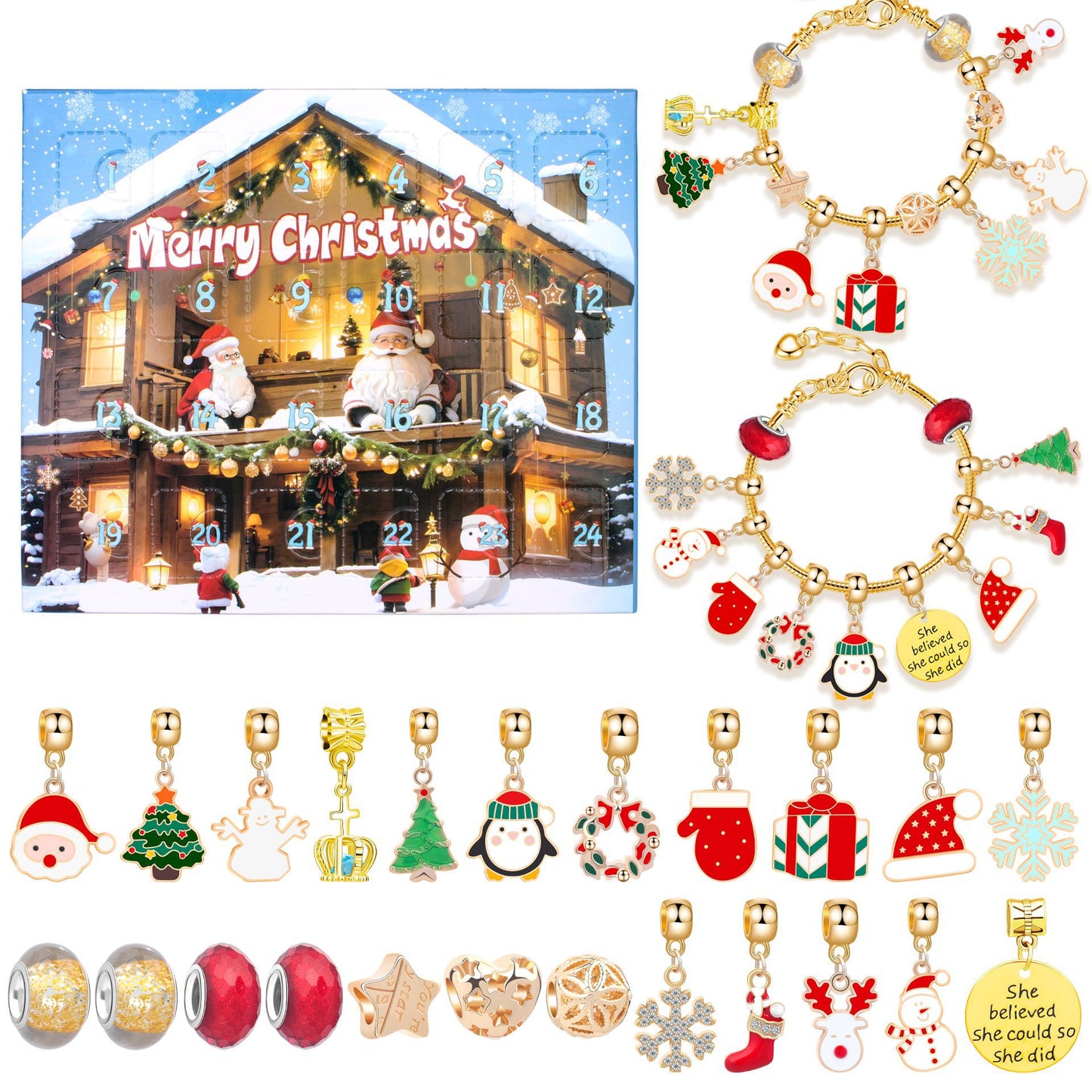 Cilifer® 🔥The Best Gift For Children🎀DIY Christmas Advent Calendar Bracelets Set M1
