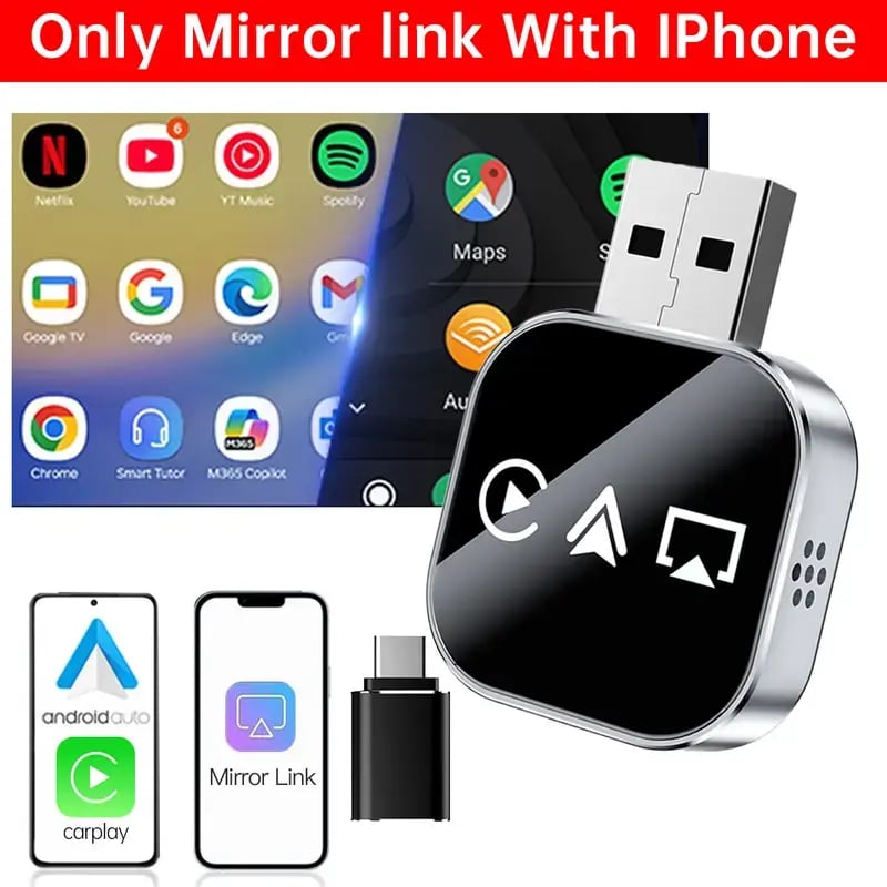 Cilifer®2026 Upgrade 3 in 1 Screen Mirror iOS Phone. wired to wireless Carplay adapter