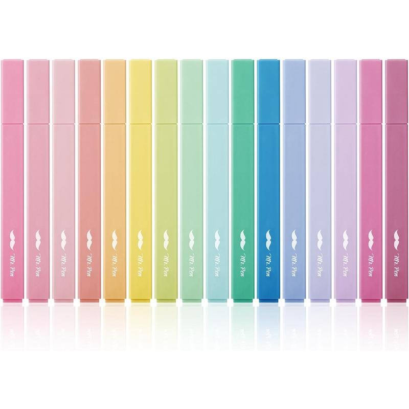 📚Aesthetic Highlighters 12pcs LUCKYSONG® ChiselTip Non Bleed Pastel Colors Quick Dry SmudgeFree Art Supplies for School Office Travel Diaries📚🪄back to school🎁 M4