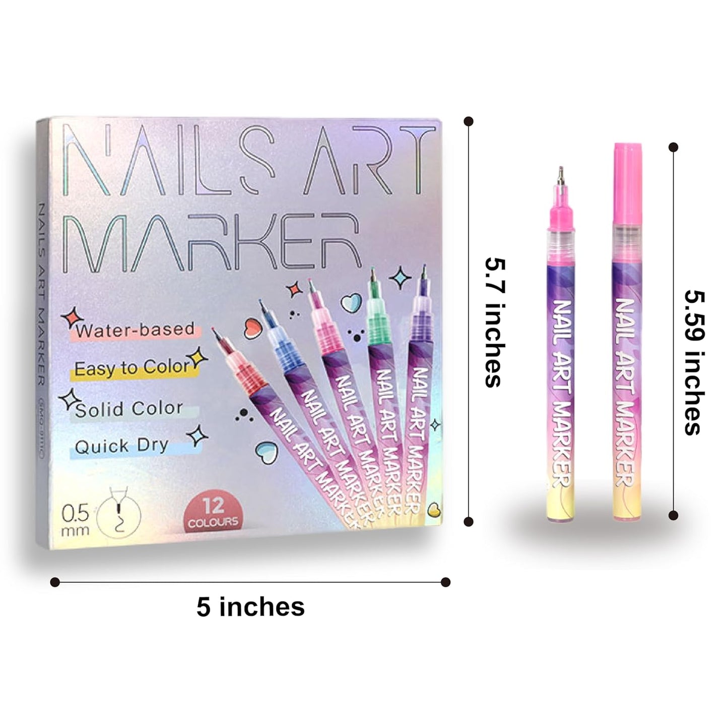 Cilifer® Cutics 12 Color Nail Doodle Pen M2