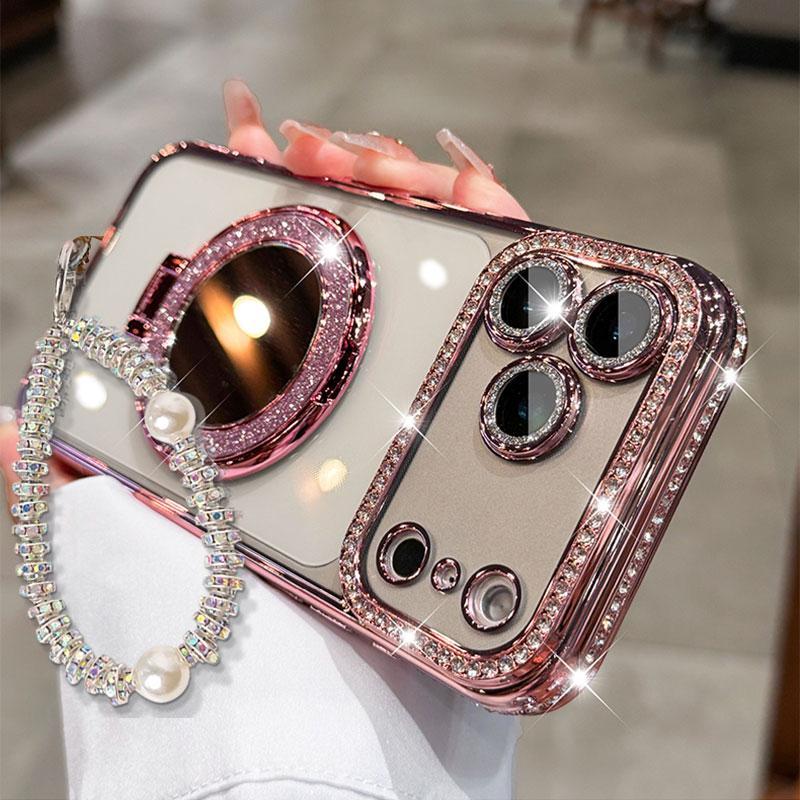 Cilifer® ✨💎Sparkling Diamond Women's Phone Case with Mirror & Stand for iPhone 12/13/14/15/16/17 Pro Max.17Air.14/15/16 Plus💖