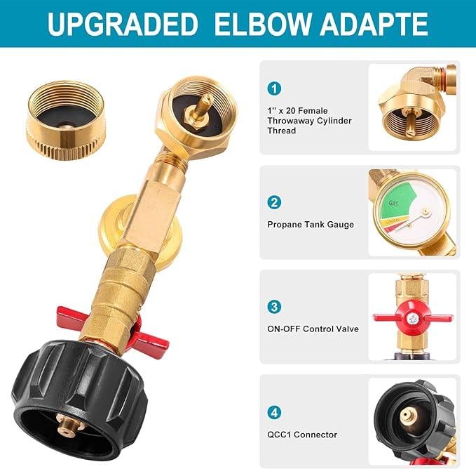 Cilifer®🔥LAST DAY 50% OFF - Top-Rated Propane Refill Elbow Adapter (With Tank Gauge) M2
