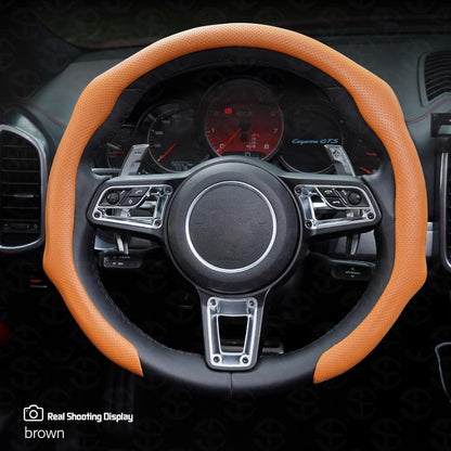 🚗 Leather Car Steering Wheel Cover -Quick Turn Non-Slip Breathable Ultra-CZTICLE®Thin Coverfor Four Seasons Car Accessories-Versatile🚗M1