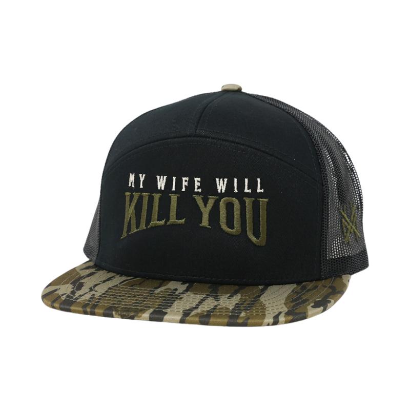 My Wife Will Kill You Embroidered Trucker Hat M5