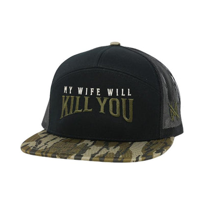 My Wife Will Kill You Embroidered Trucker Hat M5