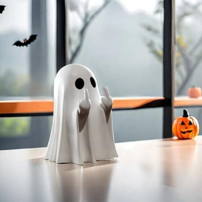 Ghost Design Ornament, 👻🎃Cute Ghost Decoration,Spooky Resin Sculpture, CZTICLE®  Halloween Decorationfor Indoor and Porch Decor M2