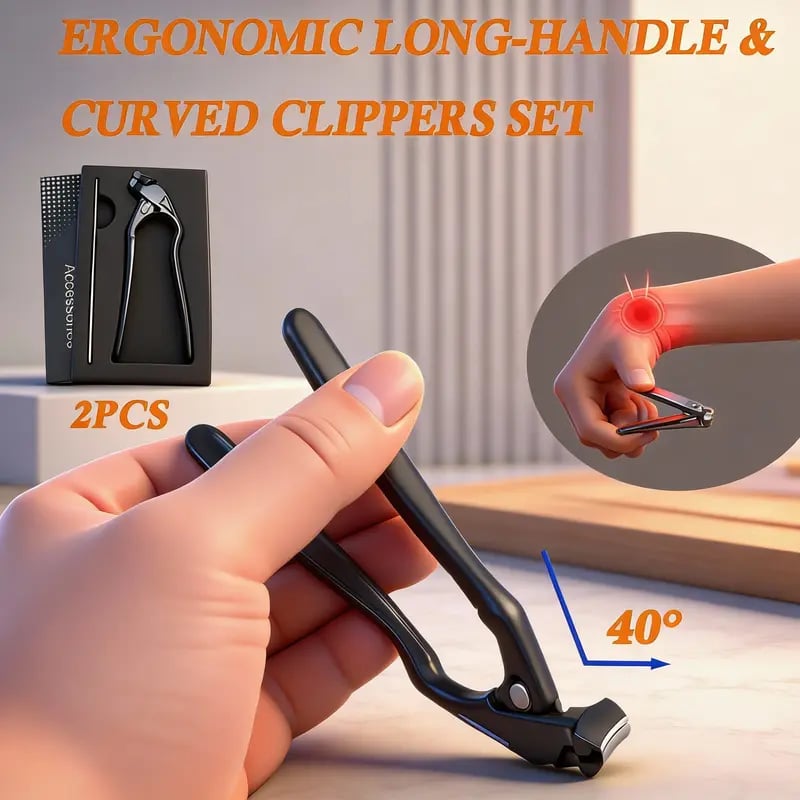 Cilifer®🏆35K+ SOLD! 🥳✂️ Black Curved Nail Clipper – Ergonomic & Easy for Seniors 🖤🎖️