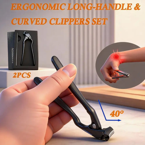 Cilifer®🏆35K+ SOLD! 🥳✂️ Black Curved Nail Clipper – Ergonomic & Easy for Seniors 🖤🎖️