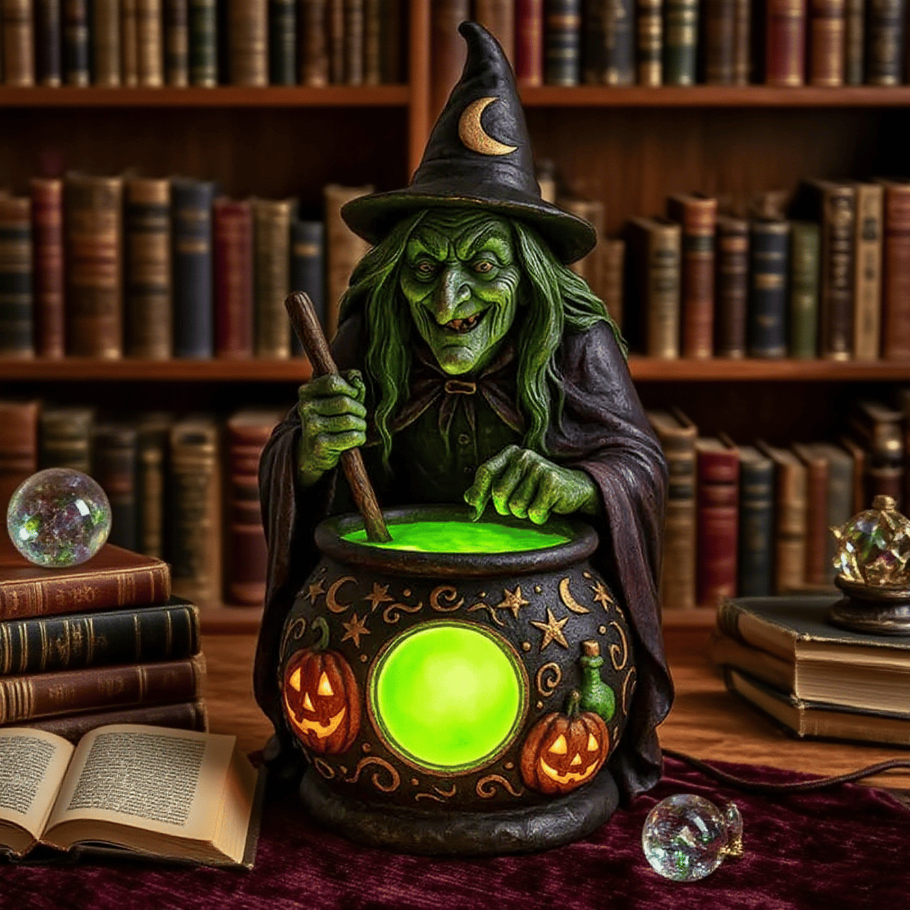 🏆Flash Sale⚡ 50K+ SOLD! 🧙‍♀️Halloween Witch Cauldron Lamp🎃M1