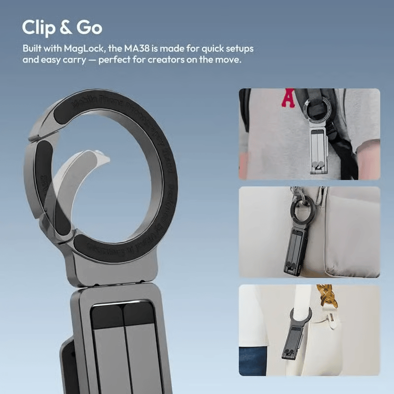 Cilifer®Magnetic Phone Tripod for Phone.  Portable Phone Holder Mini Tripod(Ring-Single-sided magnetic)