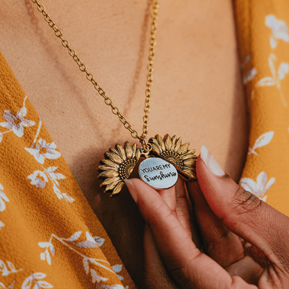 CZTICLE®🔥🌞You Are My Sunshine Sunflower Necklace🌻(Double-sided engraving)