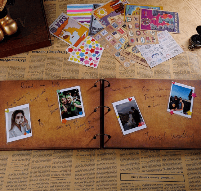 Cilifer® 📅Hardcover & Durability Line-📚 Our Adventure Book Scrapbook -❤️Retro Style Letter Cover. Perfect for Travel & Memories