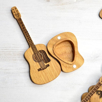🎁Mini Cute Edition Wooden Guitar Plectrum Case🎸 M1