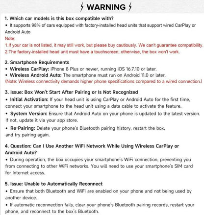 2025 Wireless carplay Adapter for iPhone/Android - Fast Connection,No Latency,Hands-Cilifer® Free Call wireless adapter Electronic Charger carplay dongle M2
