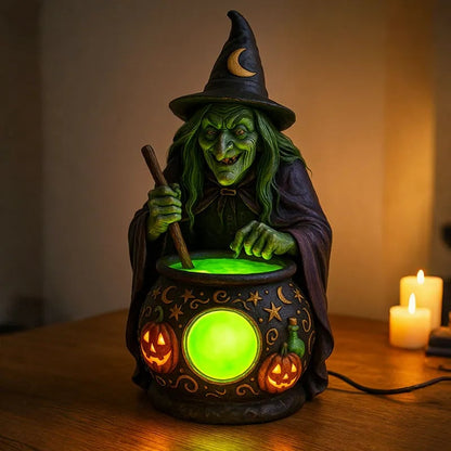 🏆Flash Sale⚡ 50K+ SOLD! 🧙‍♀️Halloween Witch Cauldron Lamp🎃M1