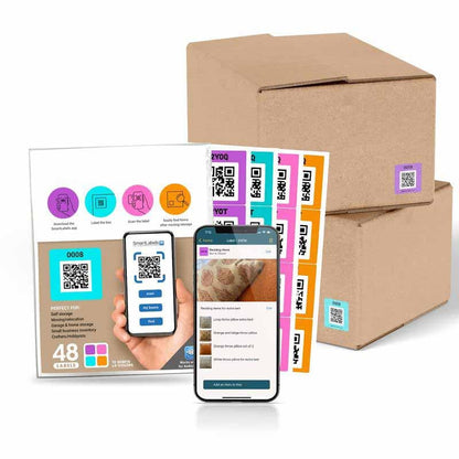 Cilifer® Original Color-Coded Scannable QR Labels (48 Pack)