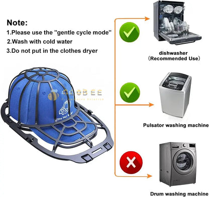 🧢GES Hat Washer For Baseball Caps, Durable Hat Washer Hat Cleaner for Baseball Caps Black Dishwasher Safe Laundry Accessories🧢M6
