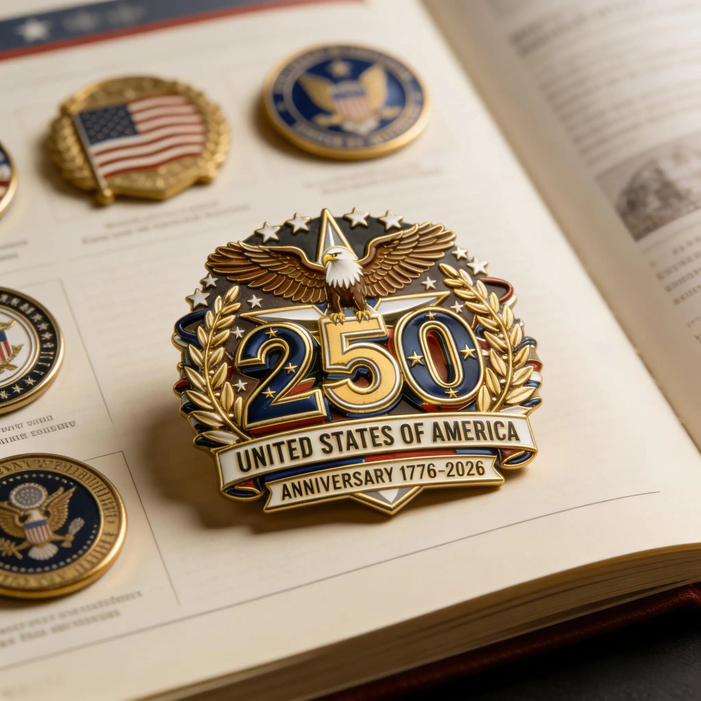 Cilifer® Commemorative 250th Anniversary Eagle Lapel Pin – Patriotic USA Enamel Badge for America's Semiquincentennial