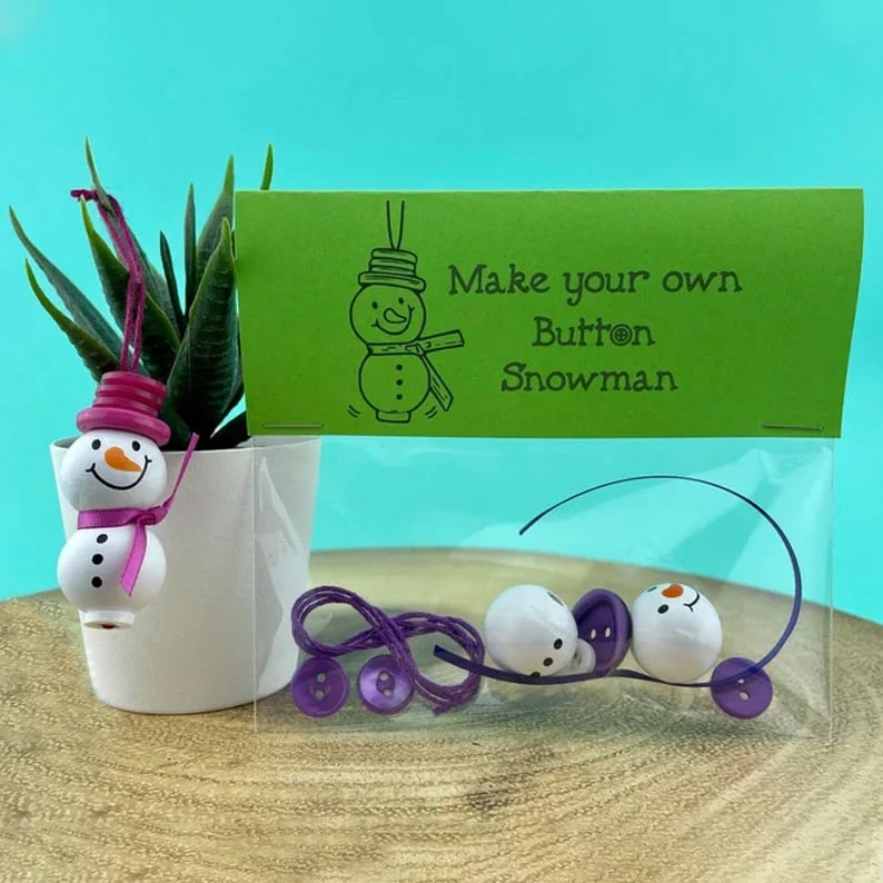 ☃️ DIY Button Snowman Ornament Kit-Button Santa Claus🎄-Elf🧚Angel👼decorate pendant Christmas tree✨M5