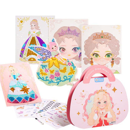 🎨 Special Diamond Painting & PrincessBook Makeup Craft Kits Foil Art Books 🎨🎁Set Playon Paper,LUCKYSONG® Art Educational Toys Crafts Kit for GirlHandcraft Back to School🌈M3