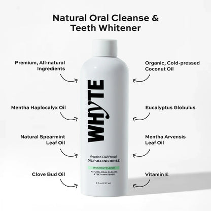 ⏰Last Day 49% OFF🔥WHYTE Organic Oil Pulling Rinse💆🏻‍♀️✨M1