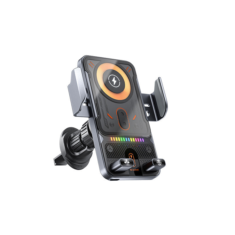 Smart 2-In-1 Auto-Rotating Car Phone Holder & Wireless Charger